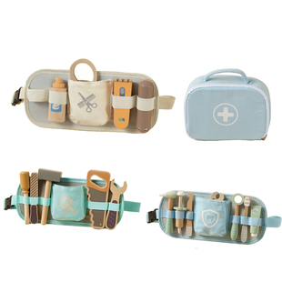 菲加尼儿童小医生玩具套装女孩过家家医疗听诊器男孩木质仿真礼物