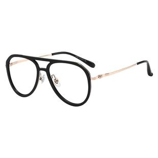 飞行员复古双梁眼镜框近视男款可配有度数黑色蛤蟆眼睛架大脸显瘦