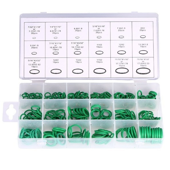 270绿色橡胶密封圈O型圈修理盒丁腈橡胶O型圈组合防水橡胶密封圈