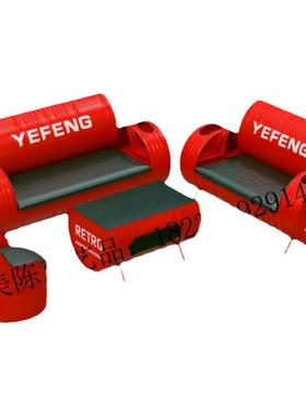 酒吧油桶沙发桌椅组合装饰品夜店服装店创意工业风油桶沙发椅摆件