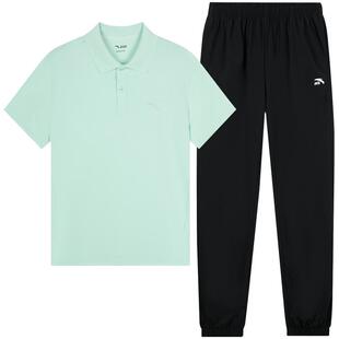 安踏儿童短袖套装夏季新款polo衫速干衣t恤长裤男孩运动服两件套