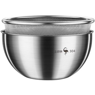 加厚304不锈钢盆洗菜盆沥水篮