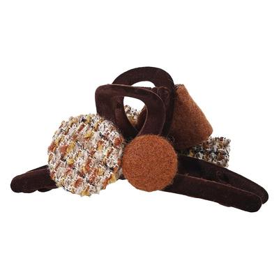 秋冬毛绒蝴蝶结针织花朵抓夹女