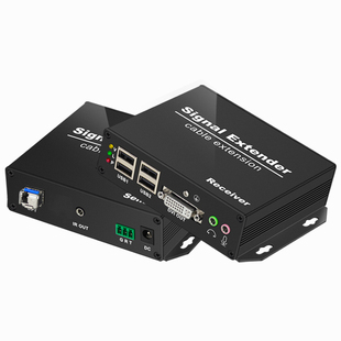 捷幂 DVI光端机 高清无损4K USB2.0 双向音频 触摸屏LC光模块光纤传输20公里DVI光纤延长器 传输器一 对
