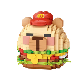 LOZ/俐智卡皮巴拉小颗粒拼装积木豚鼠汉堡公仔玩具高难度益智拼图