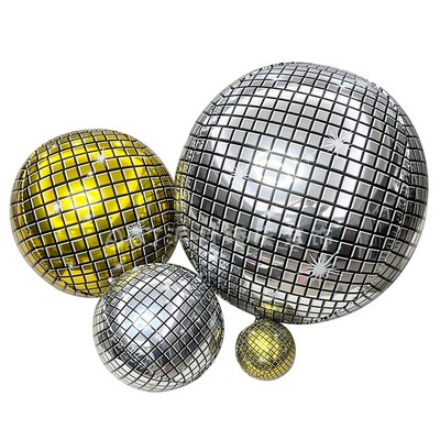 镜面银色4D氦气铝膜气球装饰