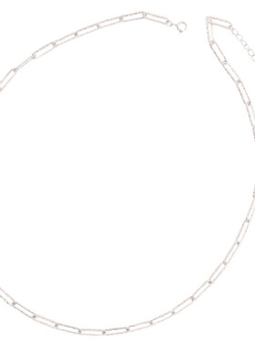 波光粼粼意纯银方形宽项链高级感