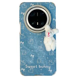 拓岚 适用华为mate70pro+新款手机壳mate80牛仔布纹卡通立体毛绒兔子公仔mate60/50/40pro挂绳pura70/80pro女