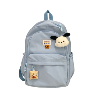 书包女大学生软糯奶黄双肩包 简约百搭ins大容量高中学生电脑背包