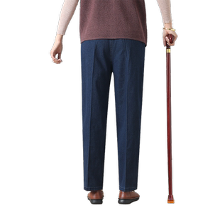 奶奶牛仔裤春秋款宽松绣花70岁老太太夏季长裤老年人休闲秋装薄款