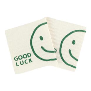 韩国领标 进口happybears布标装饰插入标签手工纯棉豪华织唛 笑脸