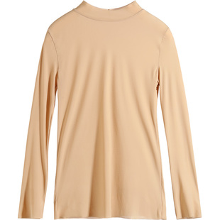 STW肌底衣女超薄无痕保暖内衣高领秋衣内穿修身长袖上衣打底衫