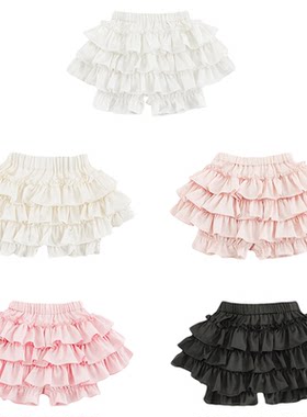 幼悠女童三层抽褶蛋糕短裙夏季甜美可爱优雅淑女芭蕾风百搭半身裙