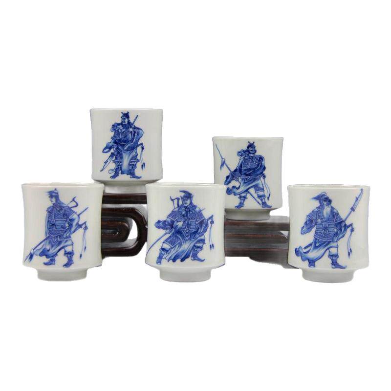 京德青花品茗杯春风祥玉