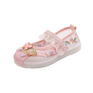 春夏女童汉服鞋儿童配马面裙的鞋子国风鞋古风童鞋古装表演绣花鞋