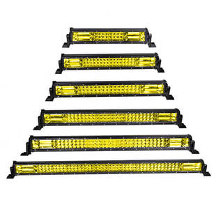 汽车长条灯led射灯12伏24v防水超亮中网三排货车灯黄光雾灯流氓灯