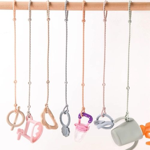 婴儿安抚奶嘴防掉链牙胶链宝宝玩具防掉链食品级硅胶可啃咬防掉链