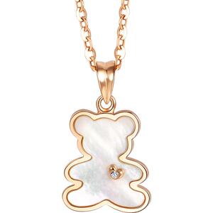 送女友周生生18K玫瑰金PetChat树熊贝母钻石吊坠92048P