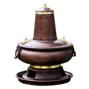 铜火锅木炭手工纯紫铜复古加厚老北京炊锅家用老式传统火锅炉商用