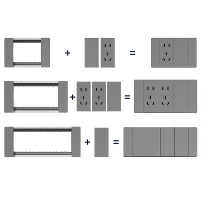118型暗装连体开关插座面板模块