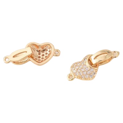 14K包金镶锆石扣子手工diy配件