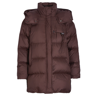 qs秸熙2025冬新款保暖立领连帽羽绒服软心泡芙感慵懒风90鸭绒外套