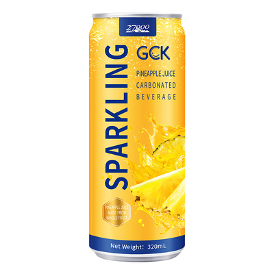【好物体验专享】GCK进口菠萝荔枝气泡果汁汽水饮料0脂320ml*12罐