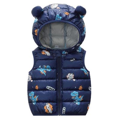 秋冬羽绒棉马甲卡通连帽保暖卡通
