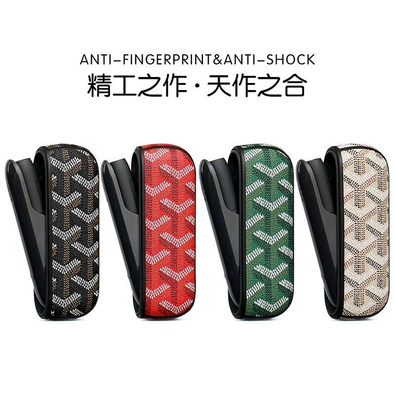 侧开款   带侧盖 格子纹路 iqo 六代七代通用保护套  pu皮材质