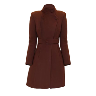 高奢时尚收腰短款加棉款毛呢大衣显瘦气质小个子洋气修身秋冬外套