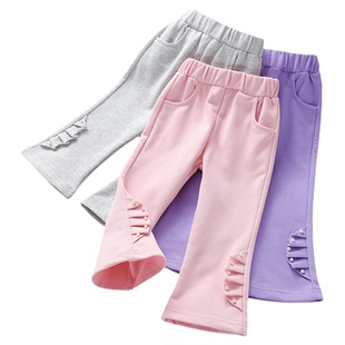 女童裤子秋装2026新款宝宝喇叭裤儿童洋气女孩春秋外穿童装打底裤