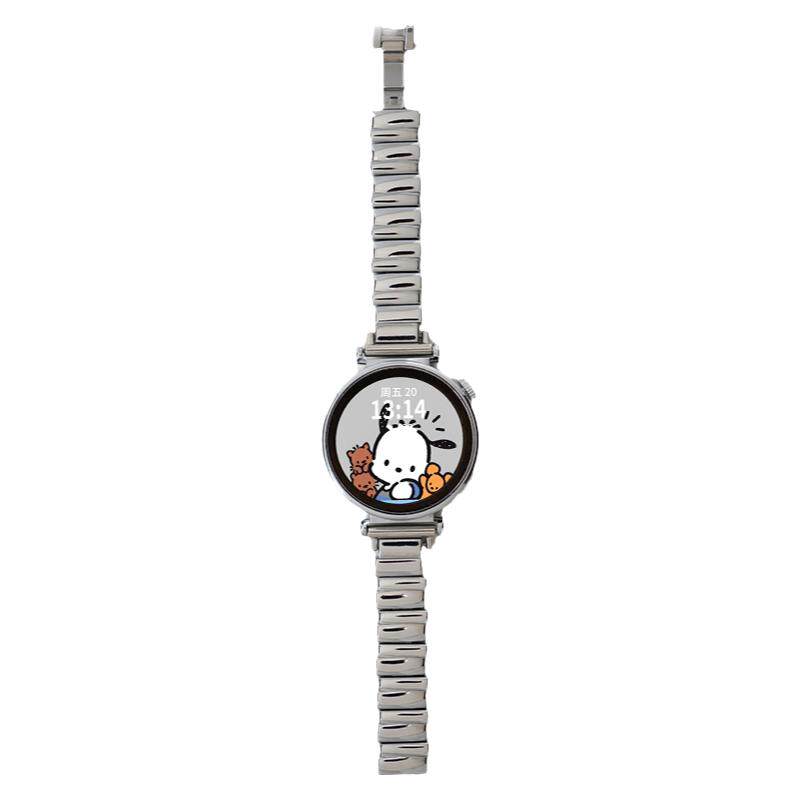 适用华为GT5新款表带watch5pro手表带GT4智能41/42mm女款gt3不规则钢带watchgt5一珠锌合金GT2手链替换gt腕带