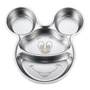家典美304食品级不锈钢儿童分餐盘宝宝分格餐盘米奇卡通分食餐盘