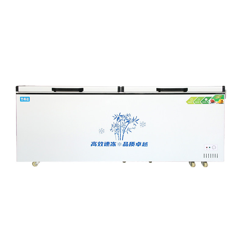 卧式单温铜管冷柜冰柜商用大容量双门静音节能冻肉柜冷冻冷藏家用