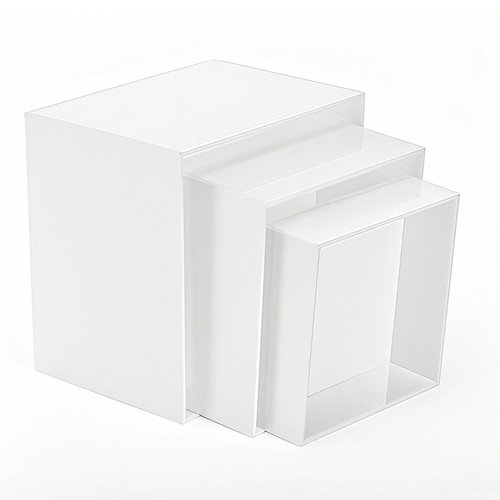 自助餐饮甜点收藏品中空底部盒立方体立管嵌套展示定制亚克力白色