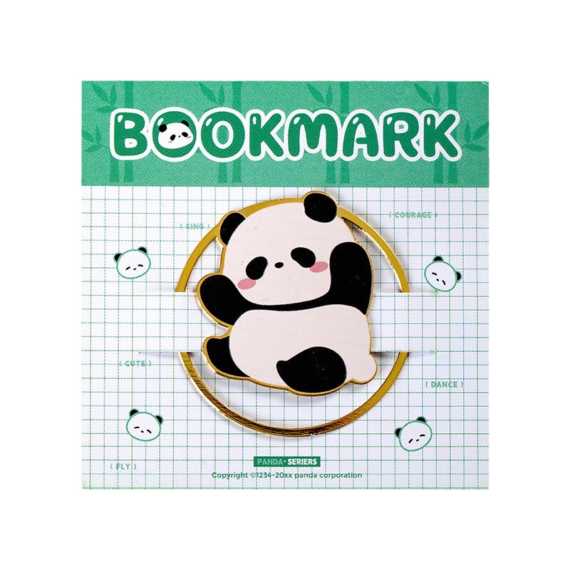 朝雨 可爱熊猫金属书签中国风高档精致学生奖励小礼品实用创意
