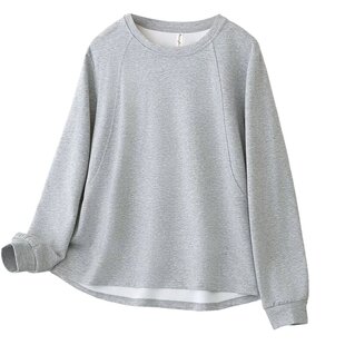 大码女装秋冬季胖mm韩版宽松圆领长袖卫衣女显瘦套头打底衫上衣潮