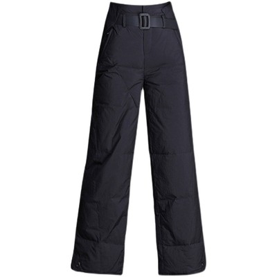 冬季轻薄夹棉保暖羽绒棉裤阔腿裤