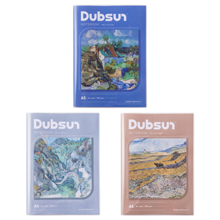 iiGEN一正创意学生文具Dubsun梵高无线胶装胶套本 小学生中学生学习记事专用简约莫奈胶套本高颜值复古日记本