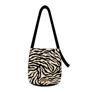 尼睿原创插画师斑马纹飘带水桶包单肩女百搭手提小众通勤包包AS