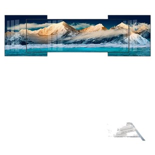 客厅高级感叠加装饰画大气风景三联现代简约沙发背景墙挂画晶瓷画