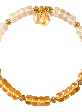 天然黄水晶手串转运药片直切手链