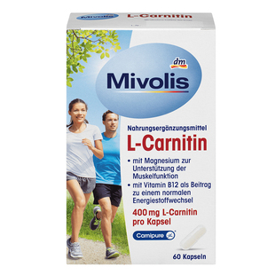 正品德国原装 mivolis左旋肉碱胶囊含左旋400mg维生素B6B12镁60粒