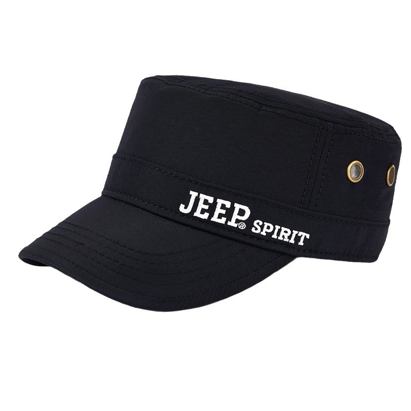 JEEPSPIRIT吉普新男平顶帽子户外速干中老年休闲鸭舌帽四季遮阳帽