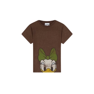 【GANNI x Disney】趣味黛丝印花修身辣妹风T恤内搭 A1050135979