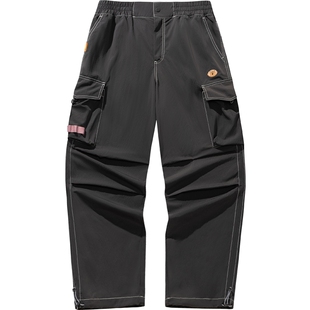 安踏x呆萌町联名阔腿裤女2025新款宽松休闲直筒运动裤子162548504