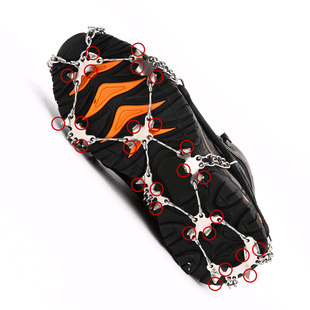 26齿冰爪防滑雪地靴鞋套老人儿童防摔鞋钉链户外登山徒步成人雪抓