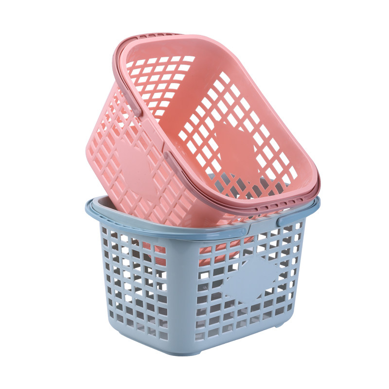 塑料购物篮超市篮加厚大号收纳篮便利店零食啤酒手提篮子买菜筐子