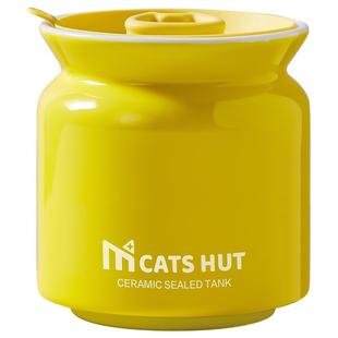 炊大皇二猫联名猪油罐家用调料罐调味罐厨房高端辣椒陶瓷罐耐高温