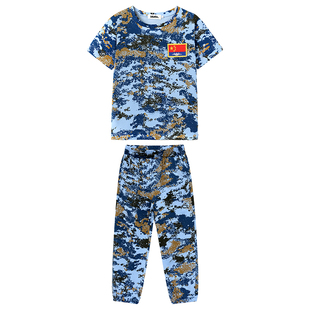 儿童迷彩服套装男童特种兵衣服纯棉军装军训幼儿园空军演出服军人